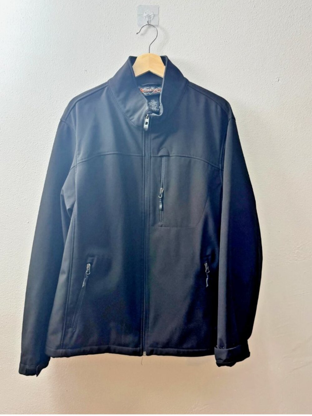 Free Country Men's Black Full Zip Fleece Insulated Soft Shell Jacket Large